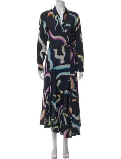 Pre-owned A.l.c Silk Long Dress In Black