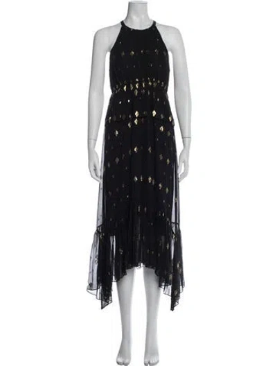Pre-owned A.l.c Silk Long Dress In Black
