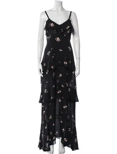 Pre-owned A.l.c Silk Long Dress In Black