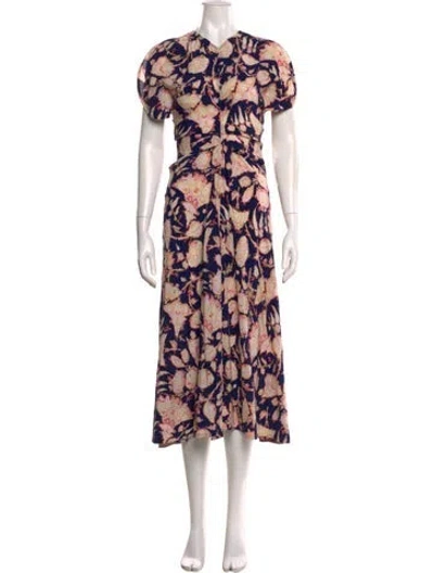 Pre-owned A.l.c Silk Long Dress In Blue