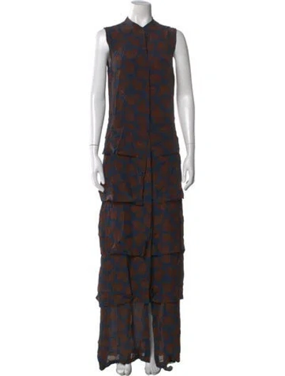 Pre-owned A.l.c Silk Long Dress In Blue
