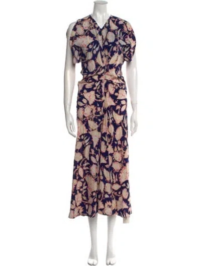 Pre-owned A.l.c Silk Long Dress In Blue