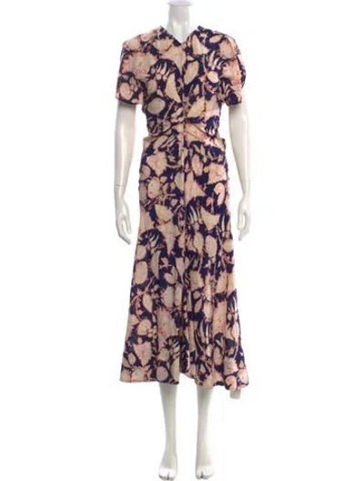 Pre-owned A.l.c Silk Long Dress In Blue