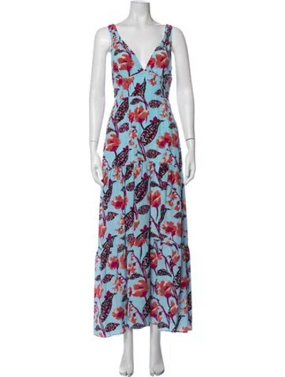 Pre-owned A.l.c Silk Long Dress In Blue