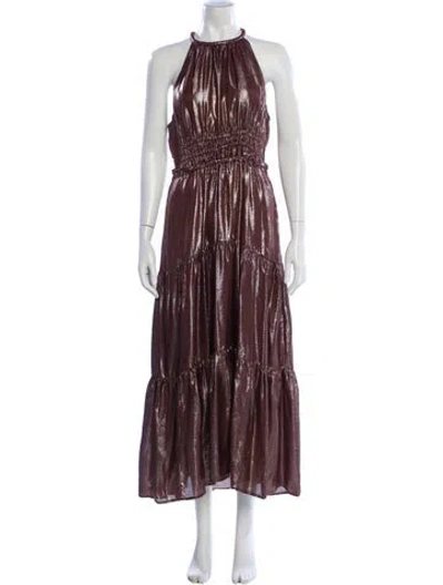 Pre-owned A.l.c Silk Long Dress In Brown