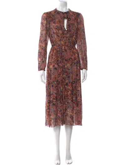 Pre-owned A.l.c Silk Long Dress In Brown