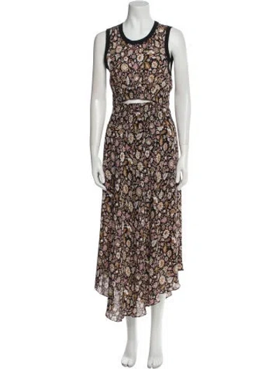 Pre-owned A.l.c Silk Long Dress In Brown