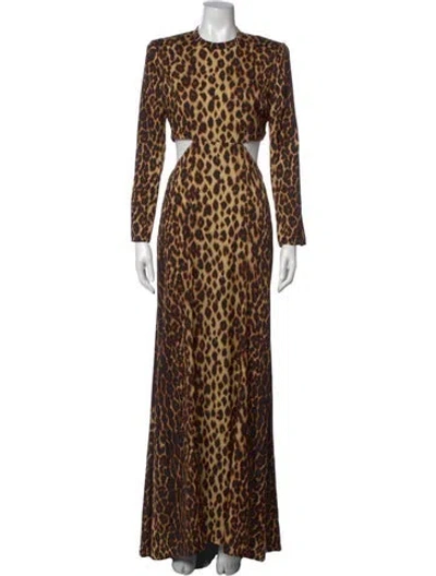Pre-owned A.l.c Silk Long Dress In Brown