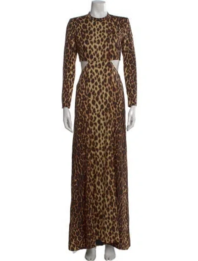 Pre-owned A.l.c Silk Long Dress In Brown