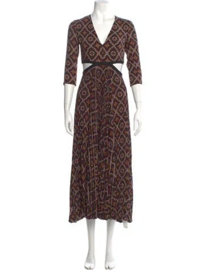 Pre-owned A.l.c Silk Long Dress In Burgundy