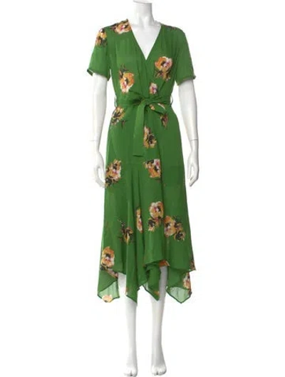 Pre-owned A.l.c Silk Long Dress In Green