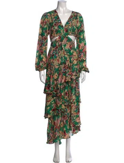 Pre-owned A.l.c Silk Long Dress In Green