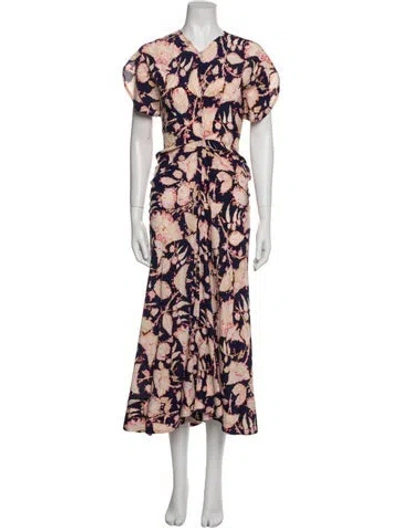 Pre-owned A.l.c Silk Long Dress In Multi