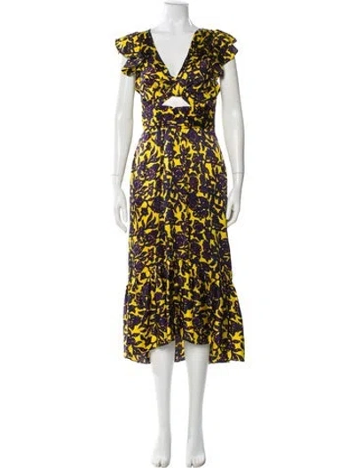 Pre-owned A.l.c Silk Long Dress In Multi
