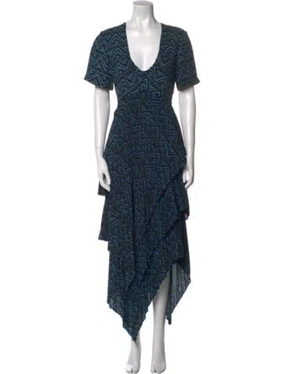 Pre-owned A.l.c Silk Long Dress In Multi