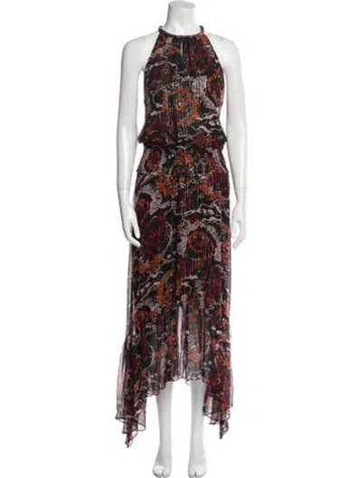 Pre-owned A.l.c Silk Long Dress In Multi