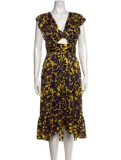 Pre-owned A.l.c Silk Long Dress In Multi