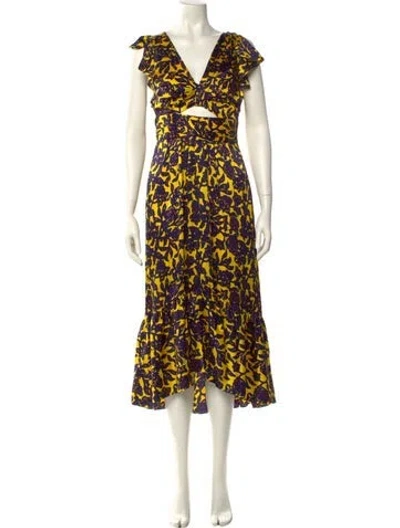 Pre-owned A.l.c Silk Long Dress In Multi
