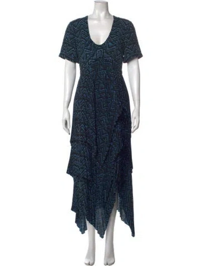 Pre-owned A.l.c Silk Long Dress In Multi