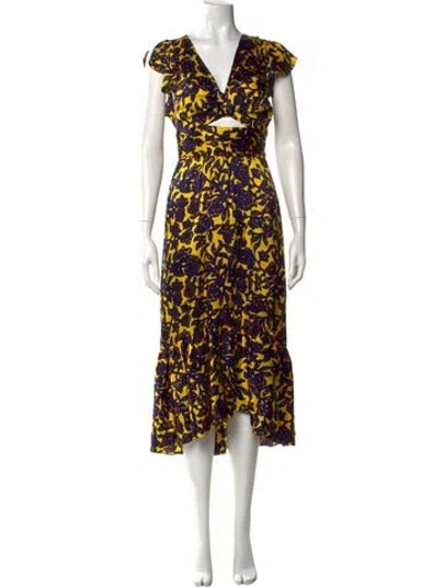 Pre-owned A.l.c Silk Long Dress In Multi