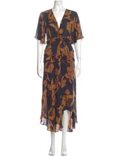 Pre-owned A.l.c Silk Long Dress In Multi