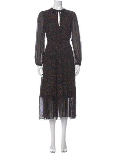 Pre-owned A.l.c Silk Long Dress In Multi