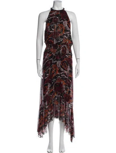 Pre-owned A.l.c Silk Long Dress In Multi