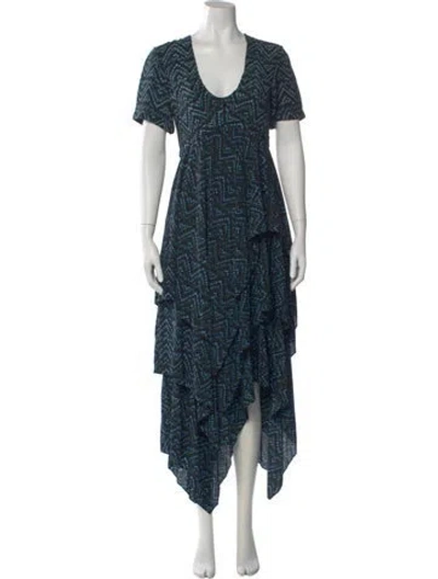 Pre-owned A.l.c Silk Long Dress In Multi