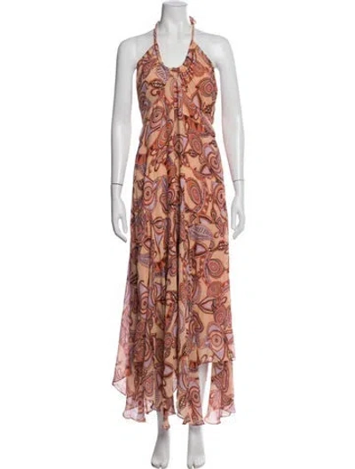 Pre-owned A.l.c Silk Long Dress In Multi