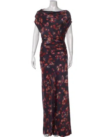 Pre-owned A.l.c Silk Long Dress In Multi