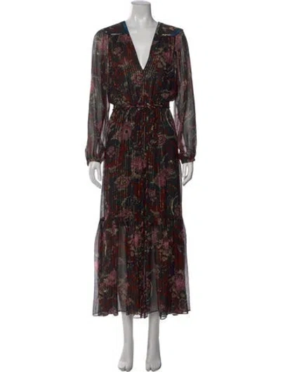 Pre-owned A.l.c Silk Long Dress In Multi