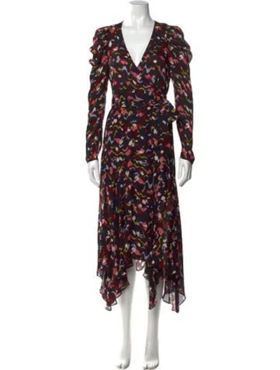 Pre-owned A.l.c Silk Long Dress In Multi