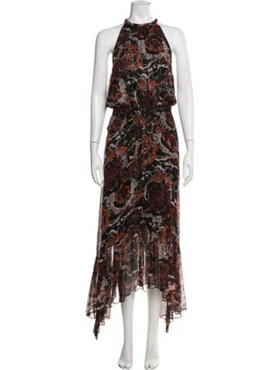 Pre-owned A.l.c Silk Long Dress In Multi
