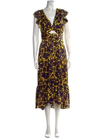 Pre-owned A.l.c Silk Long Dress In Multi
