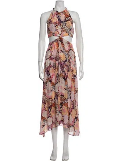 Pre-owned A.l.c Silk Long Dress In Multicolor