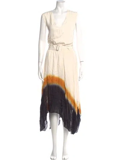 Pre-owned A.l.c Silk Long Dress In Neutral