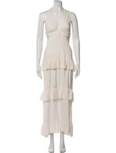 Pre-owned A.l.c Silk Long Dress In Neutral