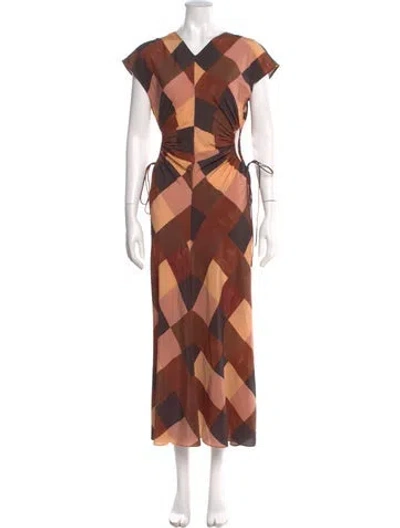 Pre-owned A.l.c Silk Long Dress In Neutral
