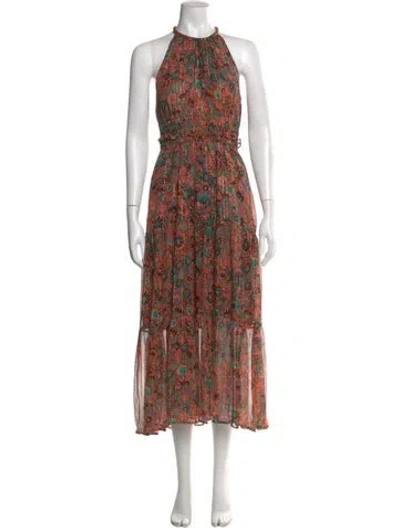 Pre-owned A.l.c Silk Long Dress In Orange