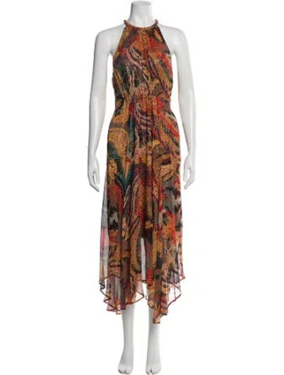 Pre-owned A.l.c Silk Long Dress In Orange