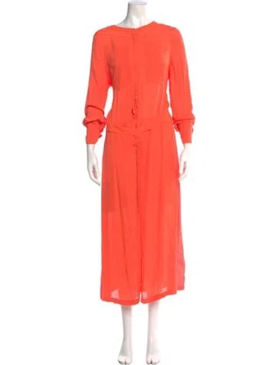 Pre-owned A.l.c Silk Long Dress In Orange