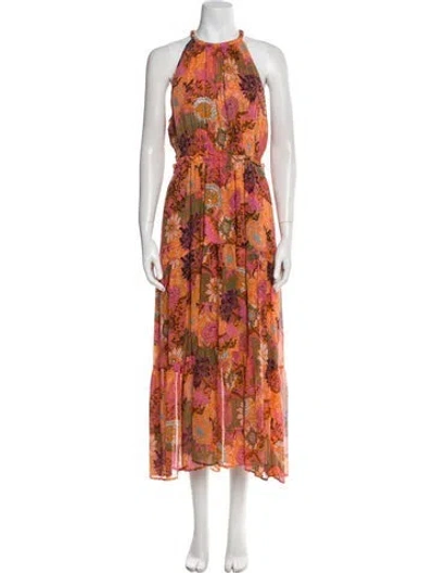 Pre-owned A.l.c Silk Long Dress In Orange