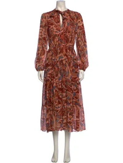 Pre-owned A.l.c Silk Long Dress In Orange