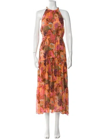 Pre-owned A.l.c Silk Long Dress In Orange