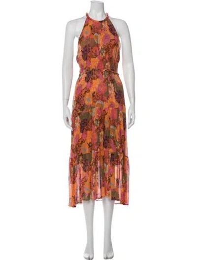 Pre-owned A.l.c Silk Long Dress In Orange