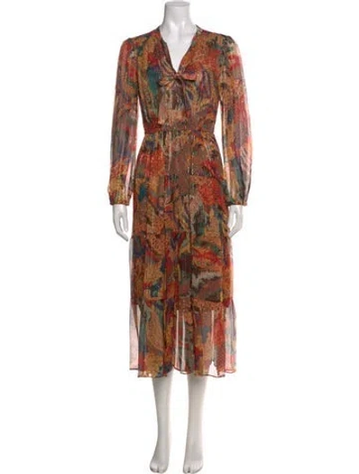 Pre-owned A.l.c Silk Long Dress In Orange