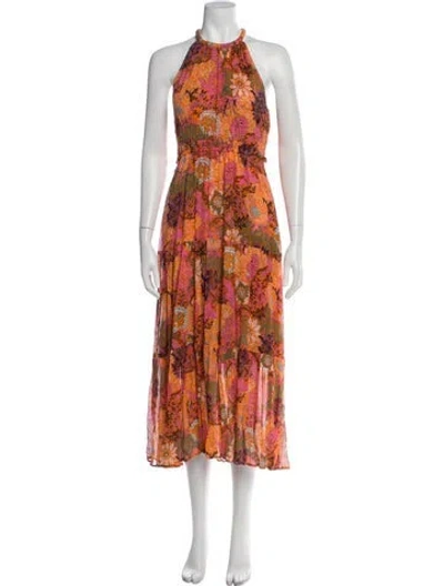 Pre-owned A.l.c Silk Long Dress In Orange