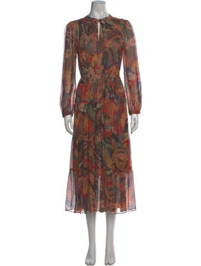 Pre-owned A.l.c Silk Long Dress In Orange
