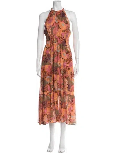 Pre-owned A.l.c Silk Long Dress In Orange