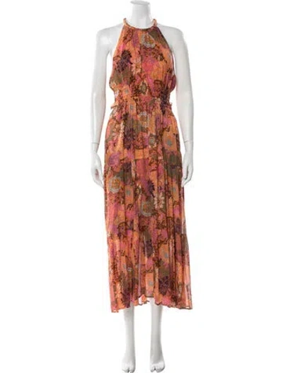 Pre-owned A.l.c Silk Long Dress In Orange